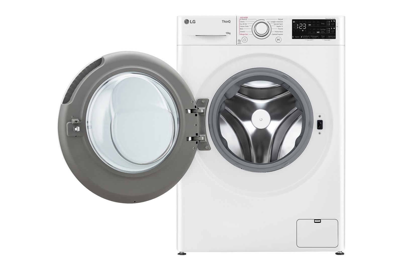 LG Offerta Kit Esclusivo: Lavatrice 10kg AI DD™ 1400 giri, Autodosaggio, Lavaggio a vapore + Asciugatrice 9kg Pompa di calore DUAL Inverter Eco Hybrid, Condensatore autopulente, F4R3710NSWW.RC90V9